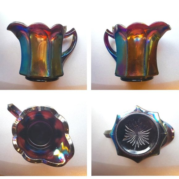 Antique Amethyst Carnival Glass Breakfast Creamer by Imperial Glassworks - Picture 6 of 8